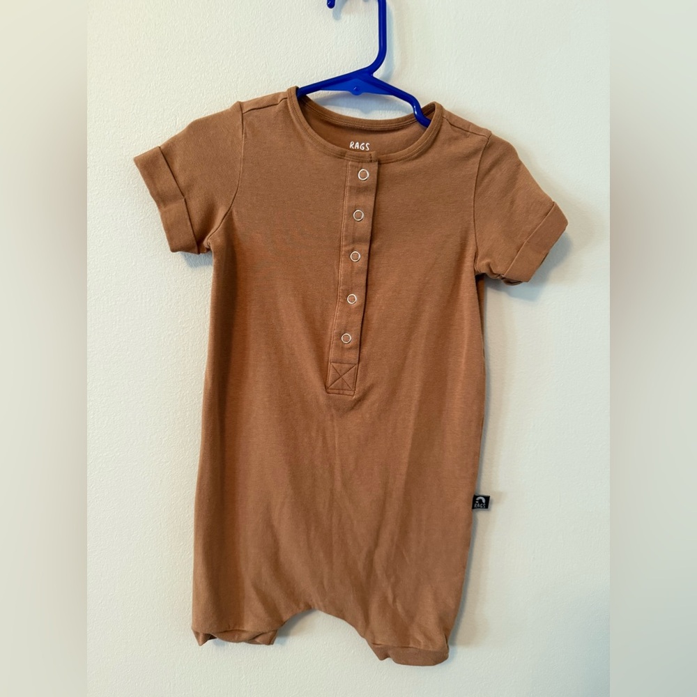 Rags Brown Short Sleeve Romper